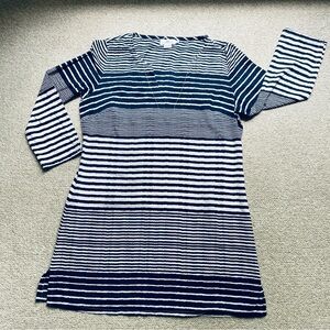 Vineyard Vines Navy and White Striped Tunic Cotton Beach Cover Up